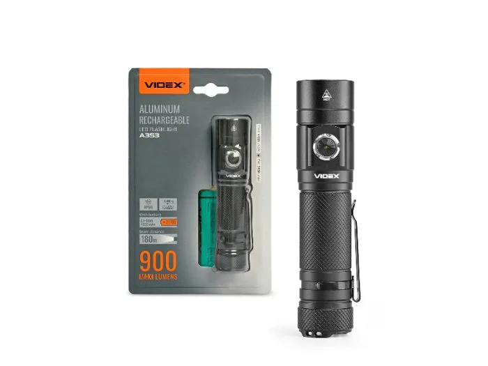Портативний світлодіодний ліхтарик VIDEX VLF-A353 900Lm 5000K
