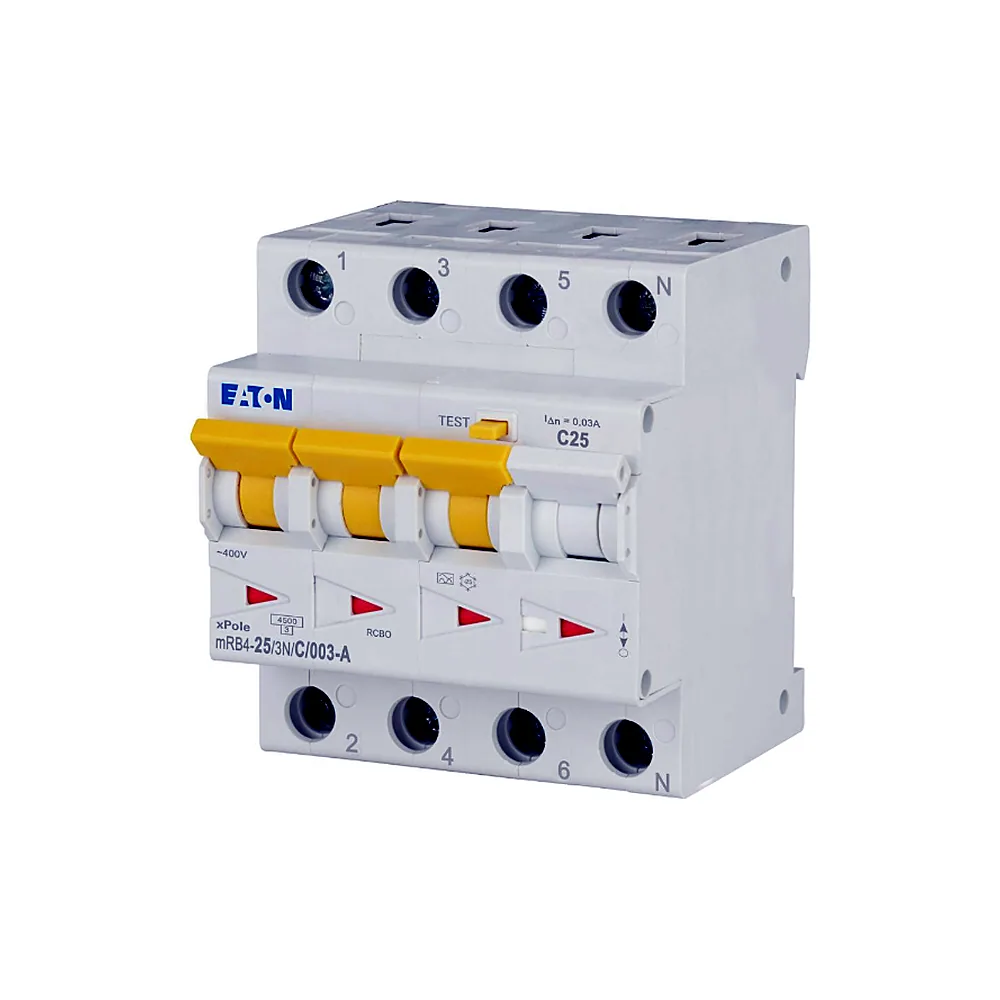 Диференціальний автомат Eaton mRB4 3P+N 25А 30мА 4,5кА C 120678
