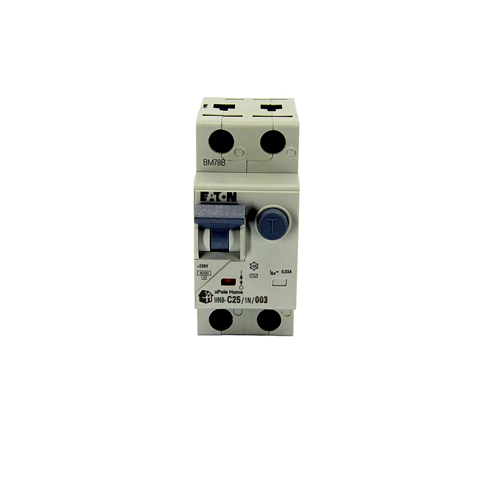 Диференціальний автоматичний вимикач Eaton HNB-C25/1N/003 xHome 1P+N 25A 30мА 4.5kA C 195129