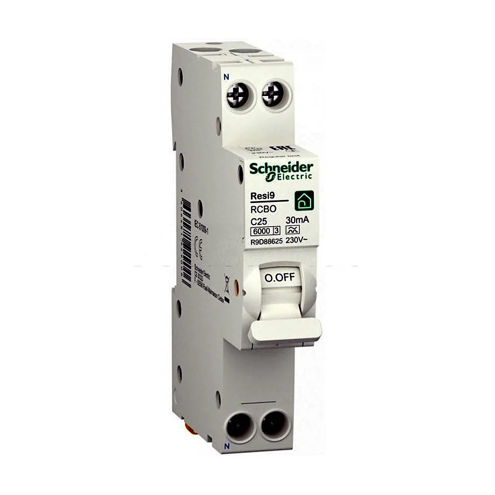 Диференціальний автомат Schneider Electric RESI9 1M 6kA 1P+N 25A C 30мА A R9D88625