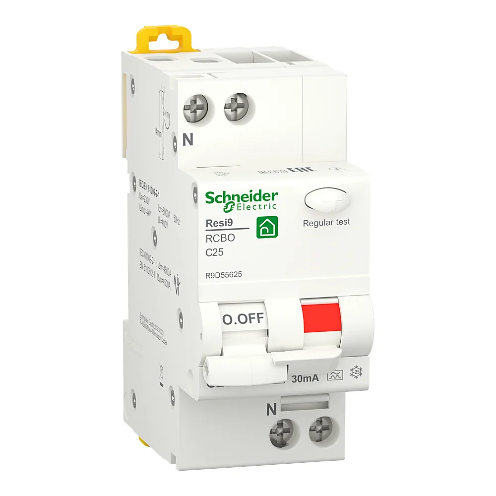 Диференційний автоматичний вимикач RESI9 6 кА 1P+N 25 А C 30 мА A Schneider Electric R9D55625