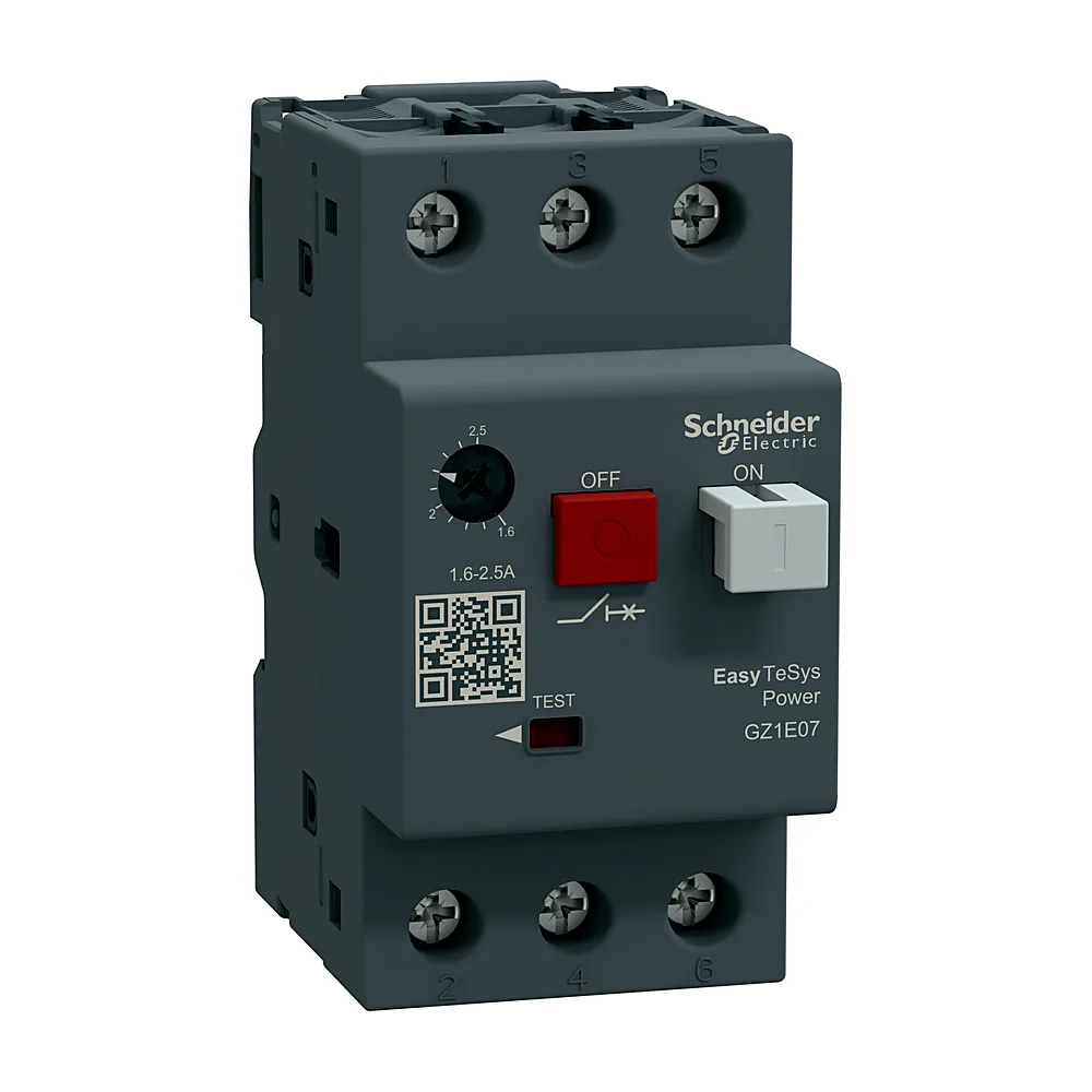Автомат захисту двигуна Schneider Electric EasyTeSys GZ1E07 1,6-2,5A 0,75кВт GZ1E07