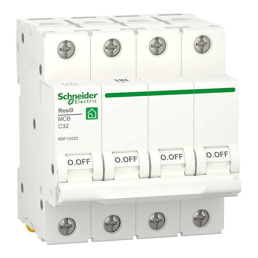 Автоматичний вимикач Resi9 4P C 32 А 6 кА Schneider Electric R9F12432