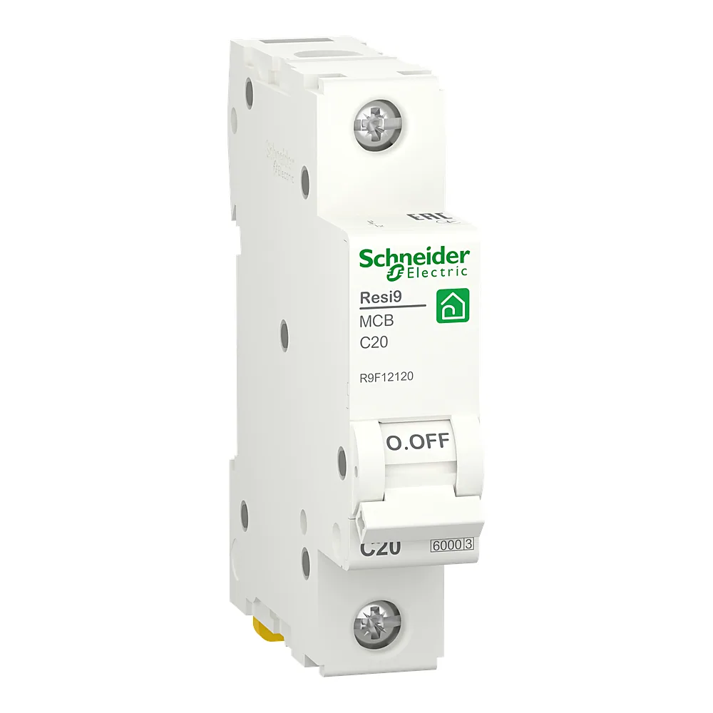 Автоматичний вимикач Resi9 1P C 20 А 6 кА Schneider Electric R9F12120