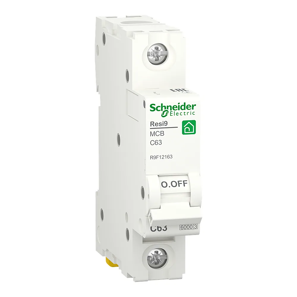 Автоматичний вимикач Resi9 1P C 63 А 6 кА Schneider Electric R9F12163