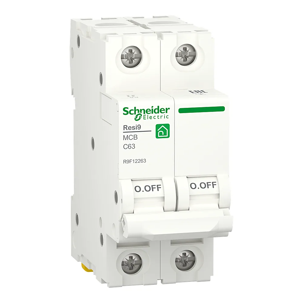 Автоматичний вимикач Resi9 2P C 63 А 6 кА Schneider Electric R9F12263