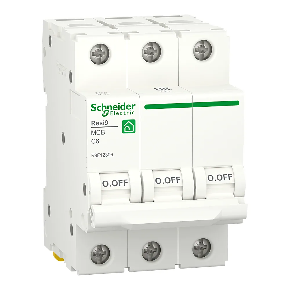 Автоматичний вимикач Resi9 3P C 6 А 6 кА Schneider Electric R9F12306