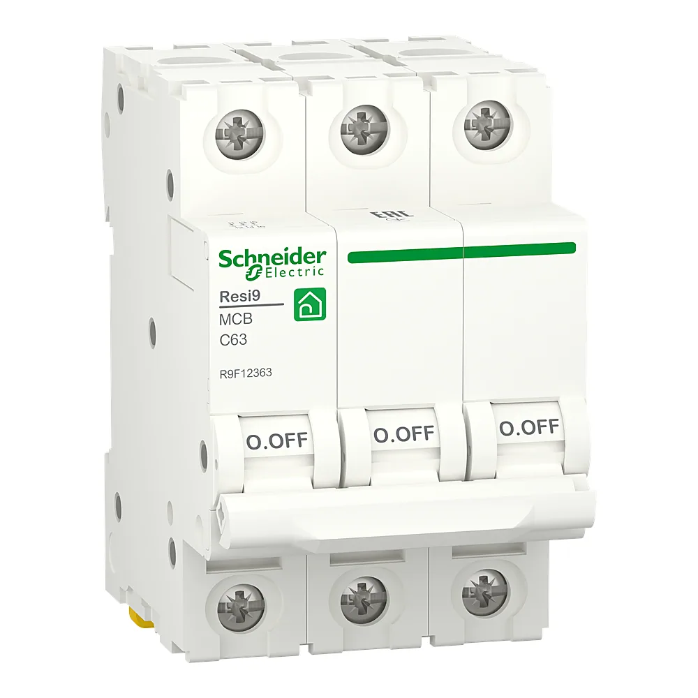 Автоматичний вимикач Resi9 3P C 63 А 6 кА Schneider Electric R9F12363