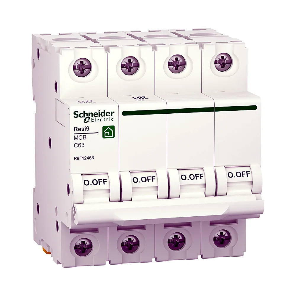 Автоматичний вимикач Schneider Electric Resi9 R9F12463 4P 63A 6kA C
