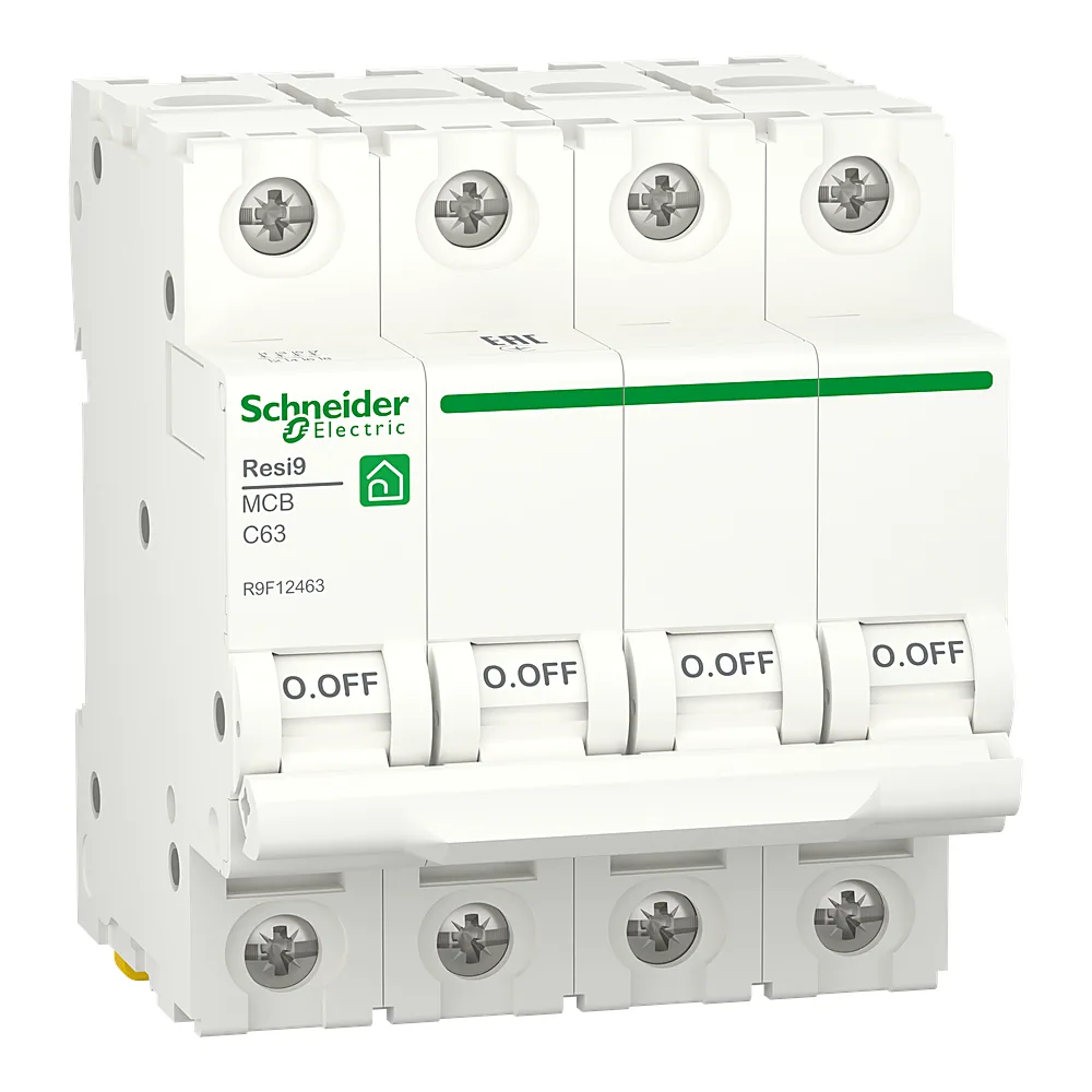 Автоматичний вимикач Resi9 4P C 63 А 6 кА Schneider Electric R9F12463