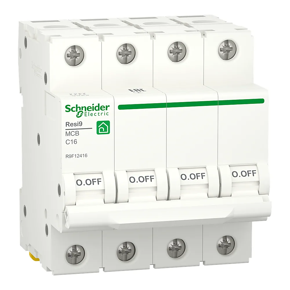 Автоматичний вимикач Resi9 4P C 16 А Schneider Electric R9F12416