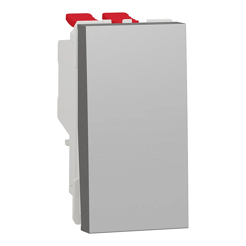 Перемикач Unica New перехресний 1-клавішний 10 А алюміній 1 модуль Schneider Electric NU310530