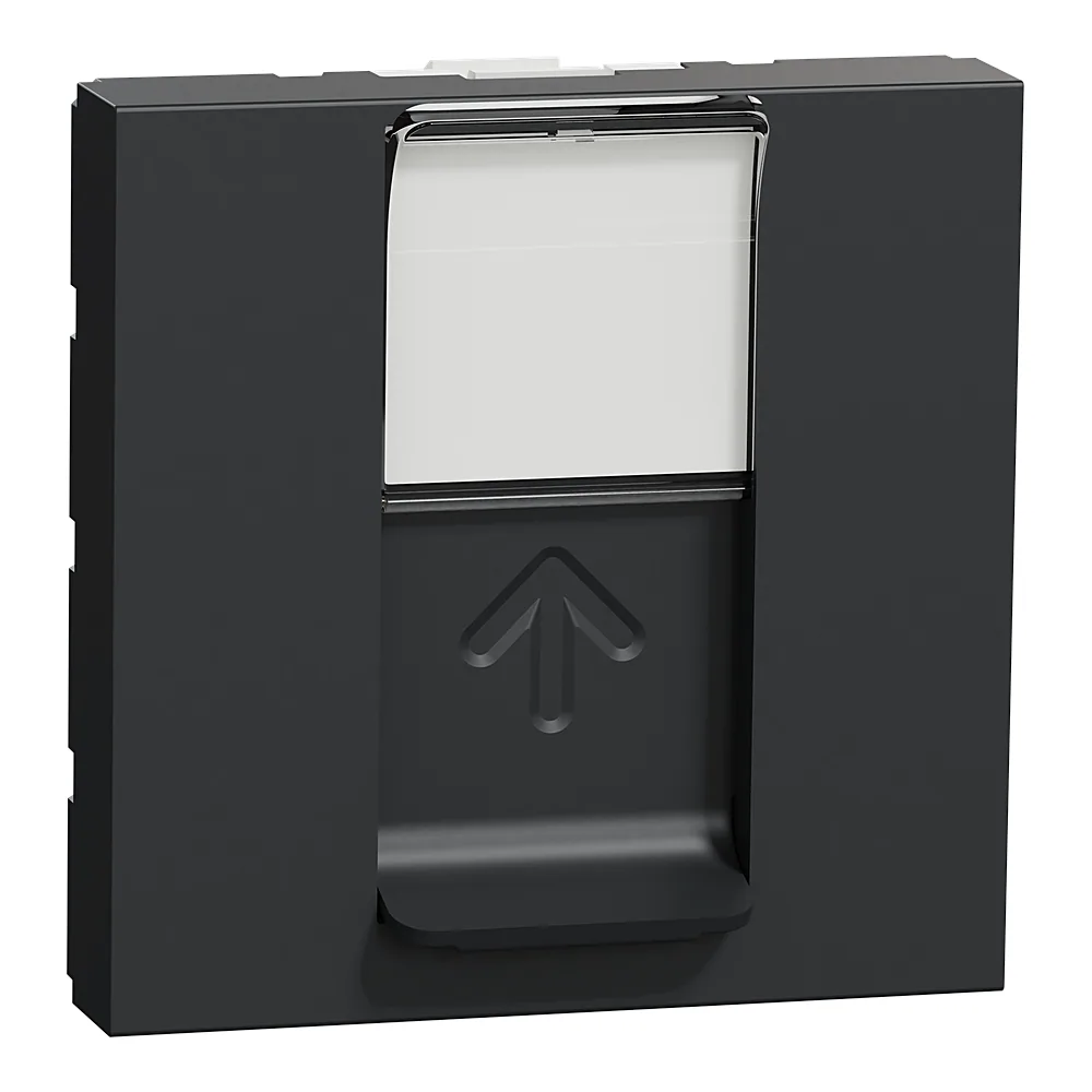 Комп'ютерна розетка Unica New RJ45 категорія 5 UTP 2 модулі антрацит Schneider Electric NU341154