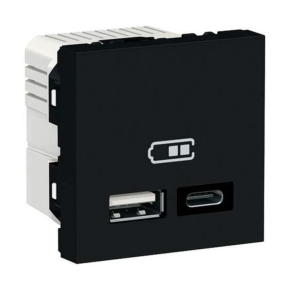 Розетка USB подвійна Schneider Electric Unica New A+C антрацит NU301854