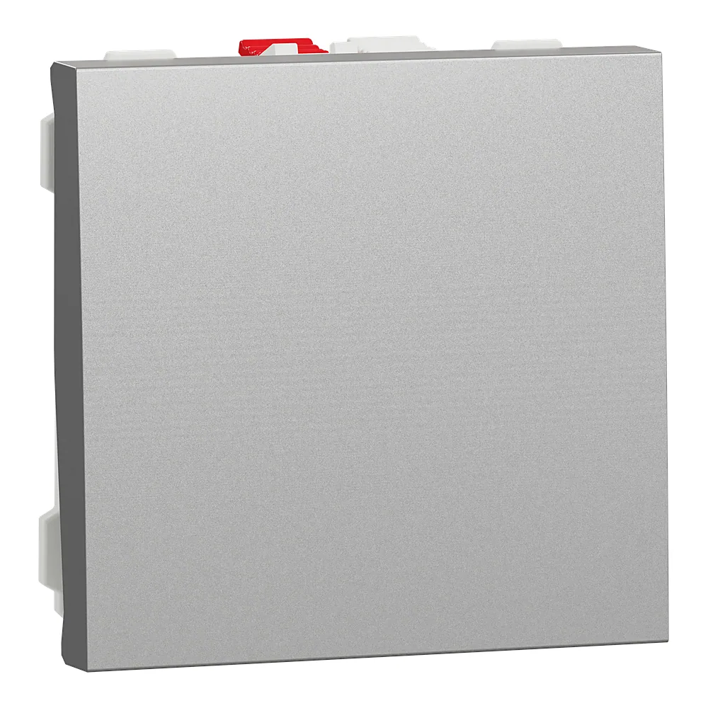 Вимикач Unica New 1-клавішний 10 А алюміній 2 модулі Schneider Electric NU320130