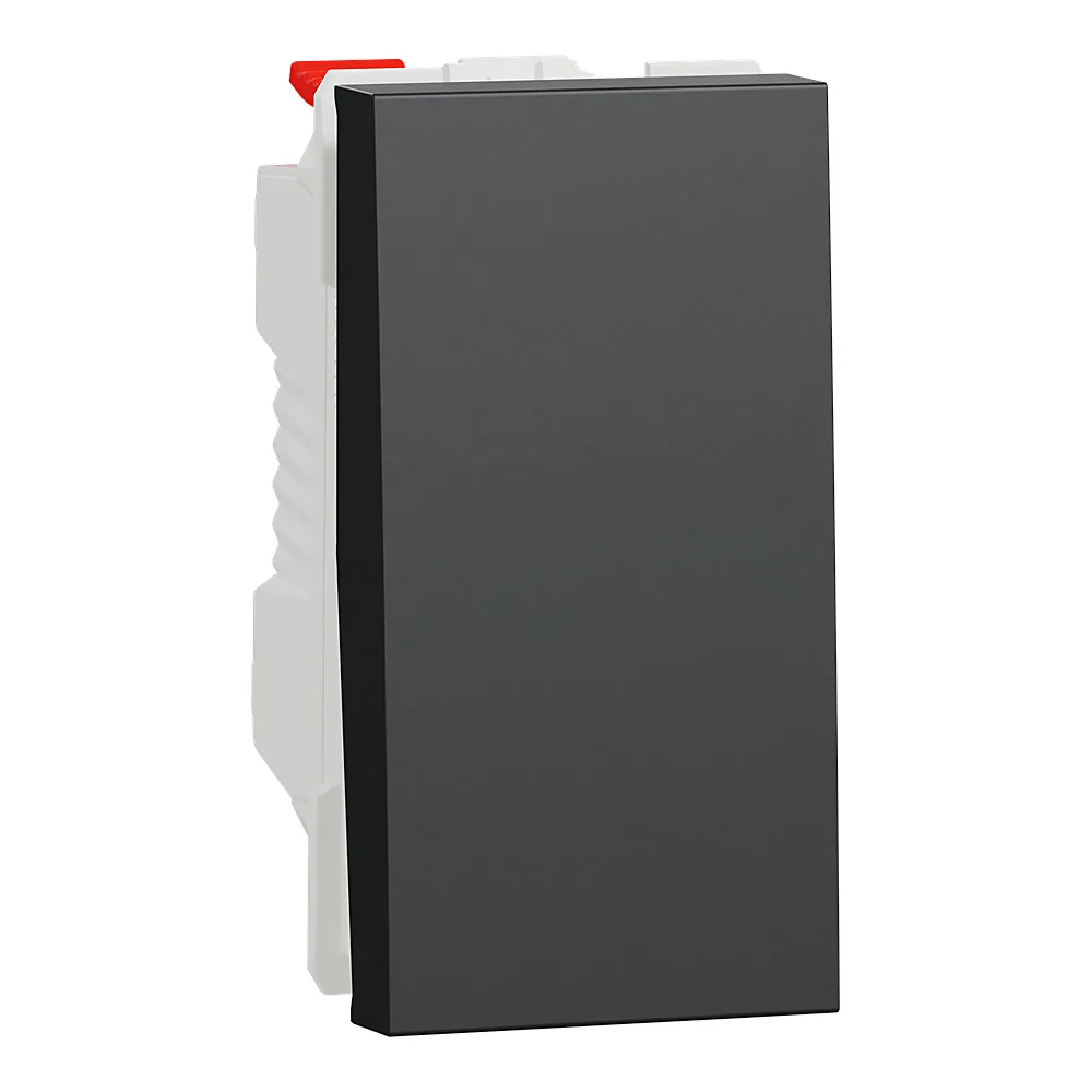 Вимикач Unica New кнопковий 1-клавішний 10 А антрацит 1 модуль Schneider Electric NU310654