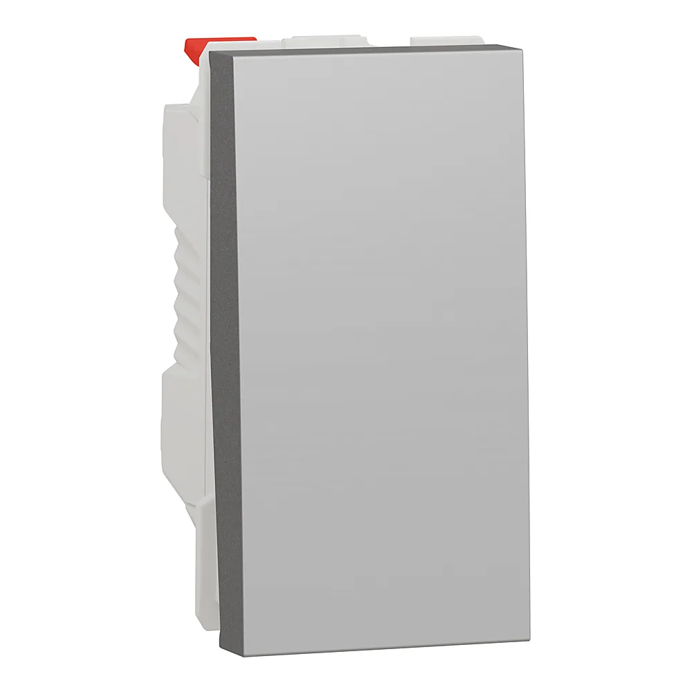 Перемикач Unica New 1-клавішний 10 А алюміній Schneider Electric NU310330