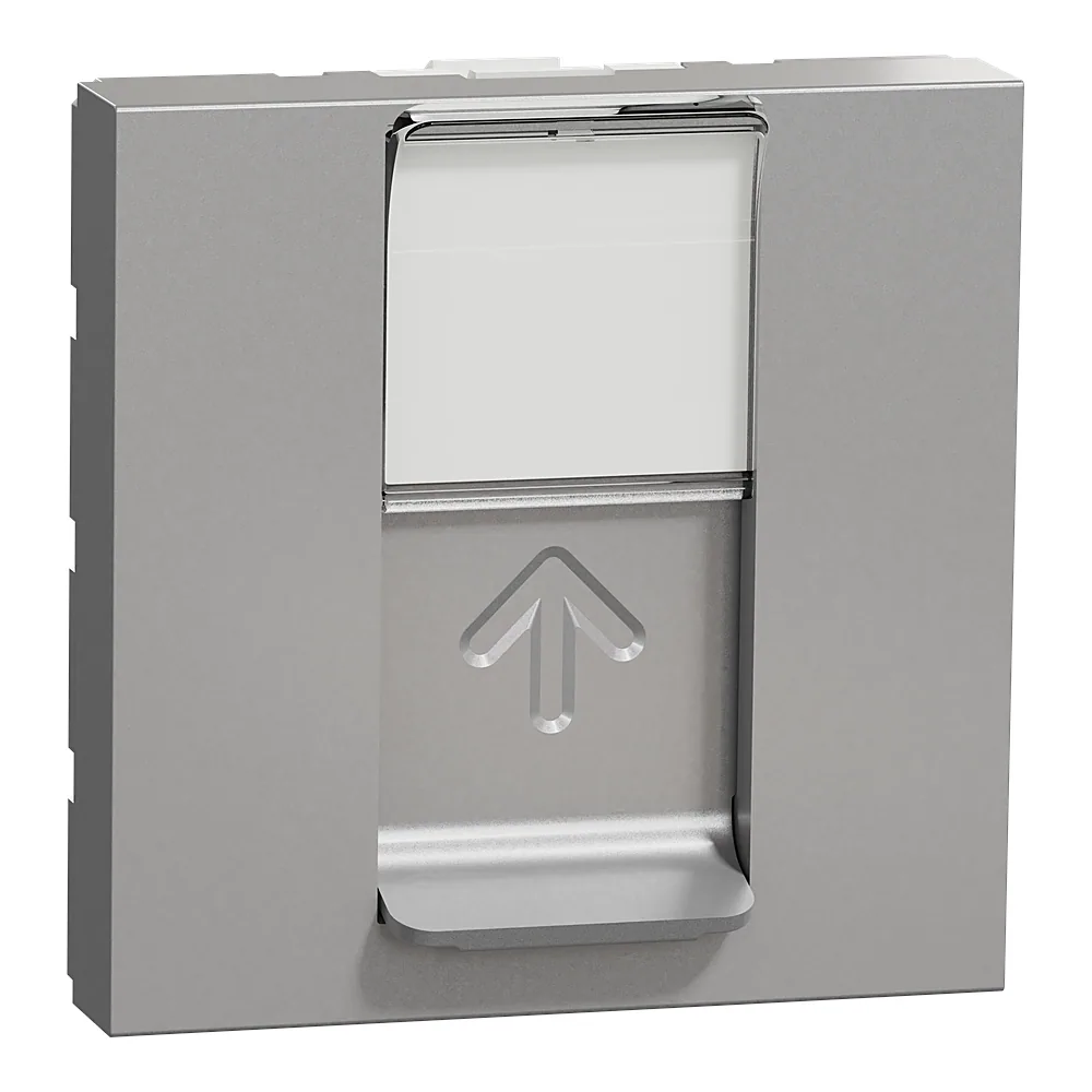 Комп'ютерна розетка Unica New RJ45 категорія 5 UTP 2 модулі алюміній Schneider Electric NU341130
