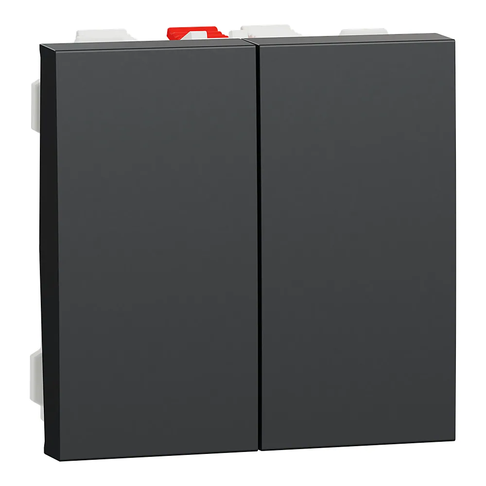 Перемикач Unica New 2-клавішний 2 x схема 6 10 А антрацит Schneider Electric NU321354