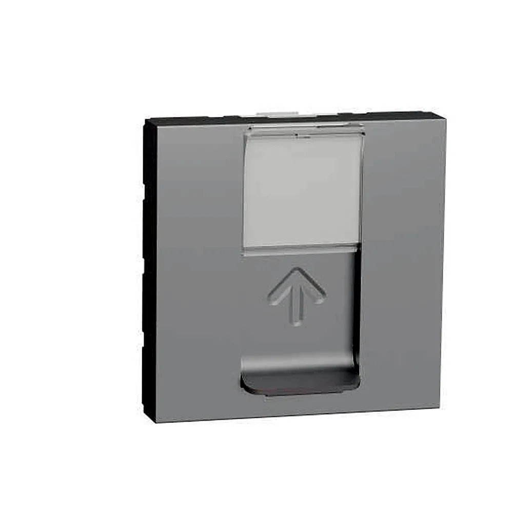 Розетка комп'ютерна Schneider Electric Unica New RJ45 UTP кат.6 STP 2 модулі алюміній NU341730