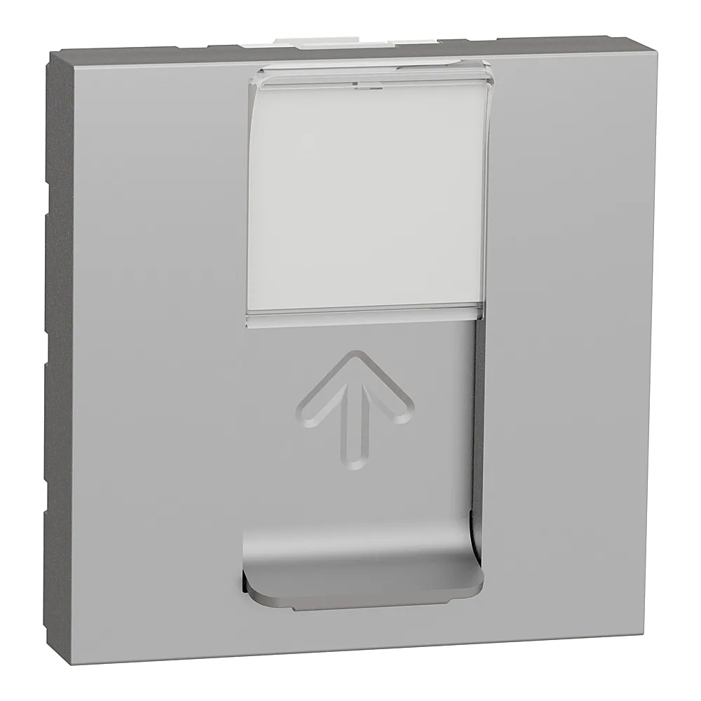 Комп'ютерна розетка Unica New RJ45 UTP категорія 6 STP 2 модулі алюміній Schneider Electric NU341730