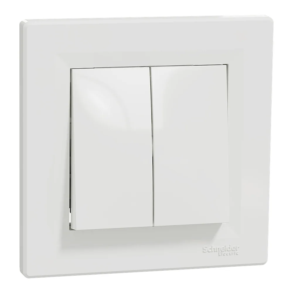 Кнопковий вимикач Asfora 2-клавішний білий Schneider Electric EPH1100121