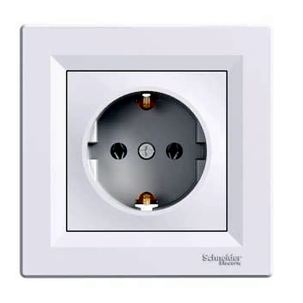 Розетка Schneider Electric Asfora із заземленням біла EPH2900121