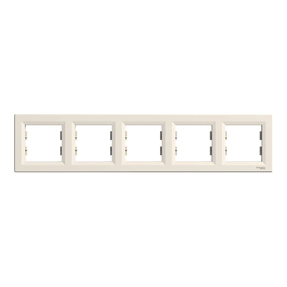 Рамка Asfora 5-постова горизонтальна кремова Schneider Electric EPH5800523
