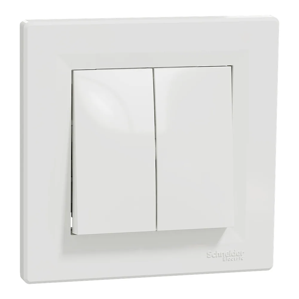 Вимикач Asfora 2-клавішний білий Schneider Electric EPH0300121