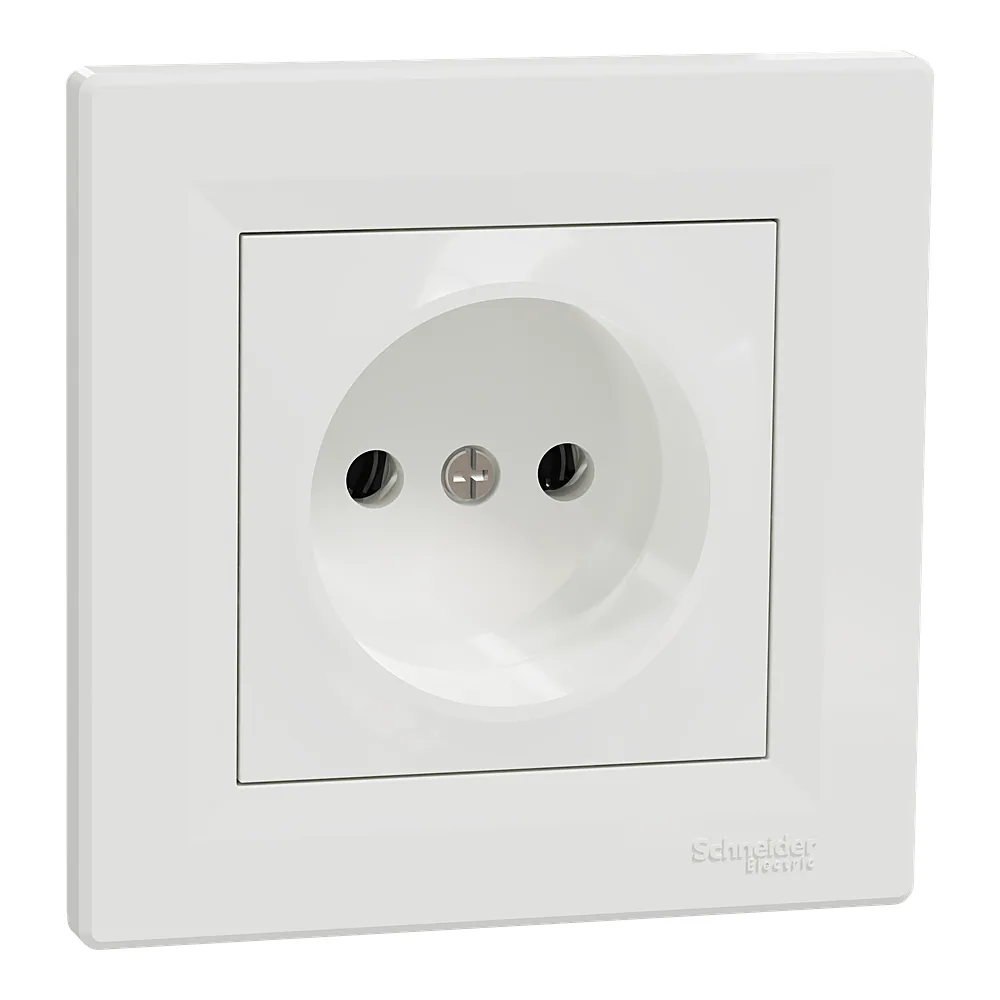 Розетка Asfora без заземлення біла Schneider Electric EPH3000121