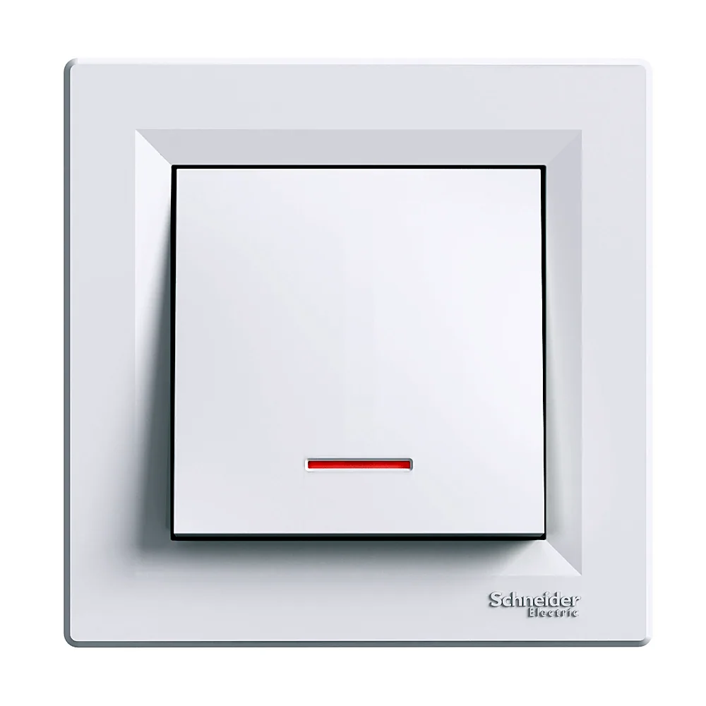 Вимикач прохідний Schneider Electric Asfora 1-кл з індикатором білий EPH1500121