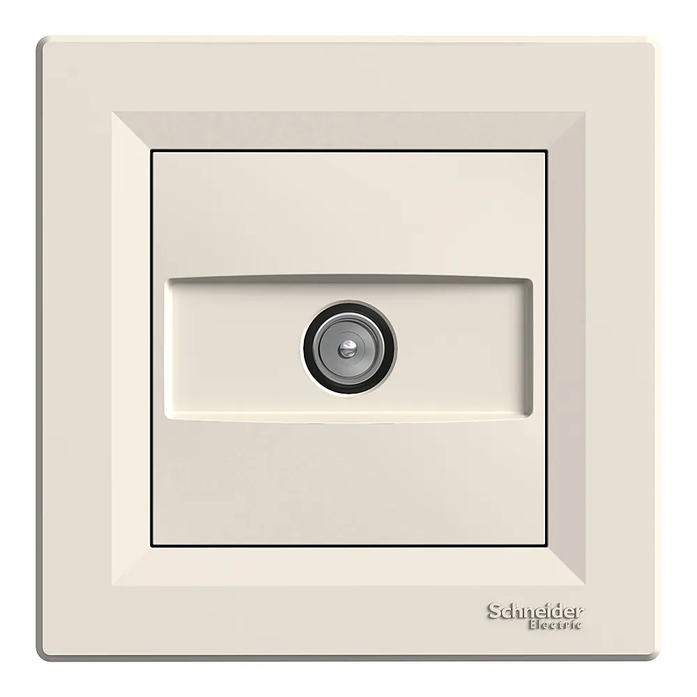 Розетка Asfora телевізійна кінцева 1 дБ кремова Schneider Electric EPH3200123