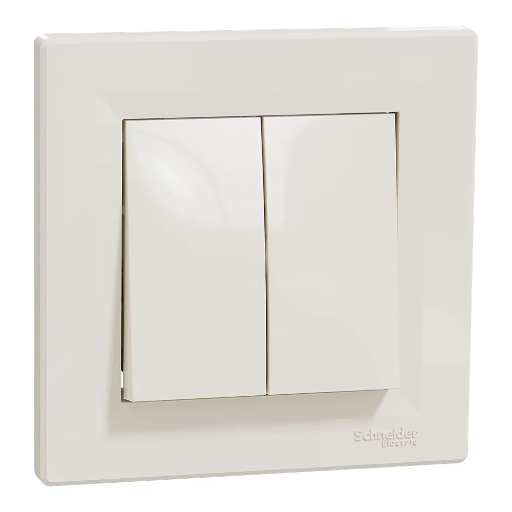 Перемикач Asfora 2-клавішний кремовий Schneider Electric EPH0600123