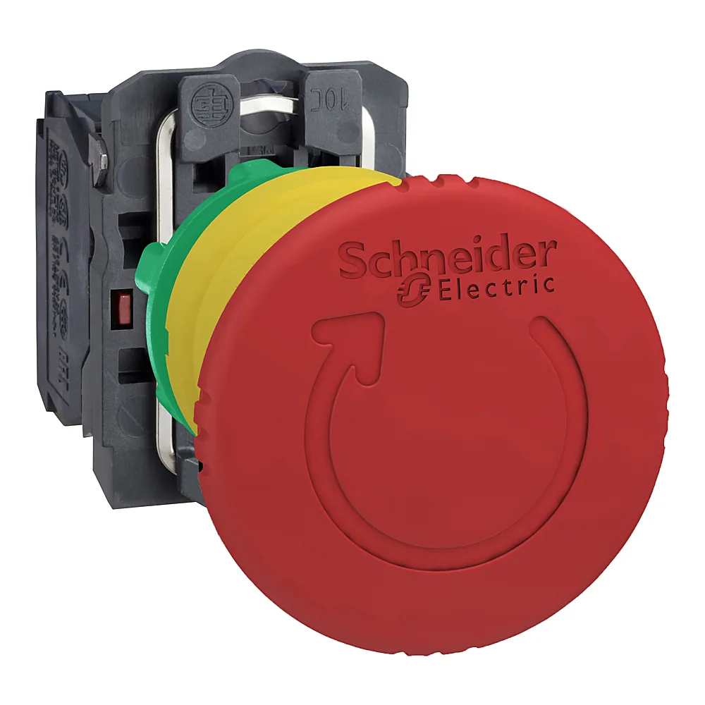 Кнопка аварійної зупинки 22 мм 1NC+1NO червона Schneider Electric XB5AS8445