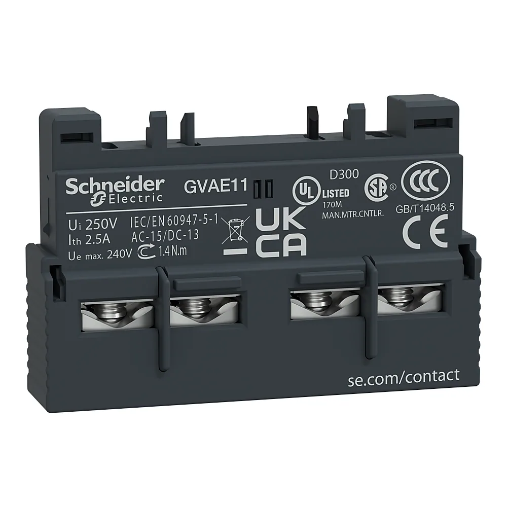 Допоміжний контакт 1NO+1NC для GV2 і GV3P Schneider Electric GVAE11