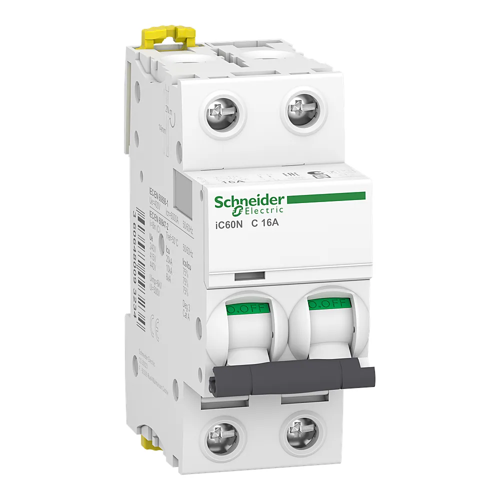 Автоматичний вимикач iC60N 2P C 16 А 6 кА Schneider Electric A9F79216