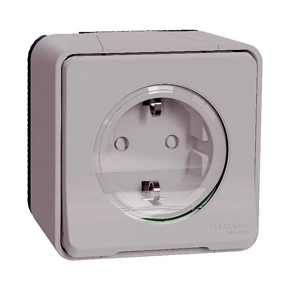 Розетка Schneider Electric Mureva Styl з з/к та шторками біла IP55 MUR39034