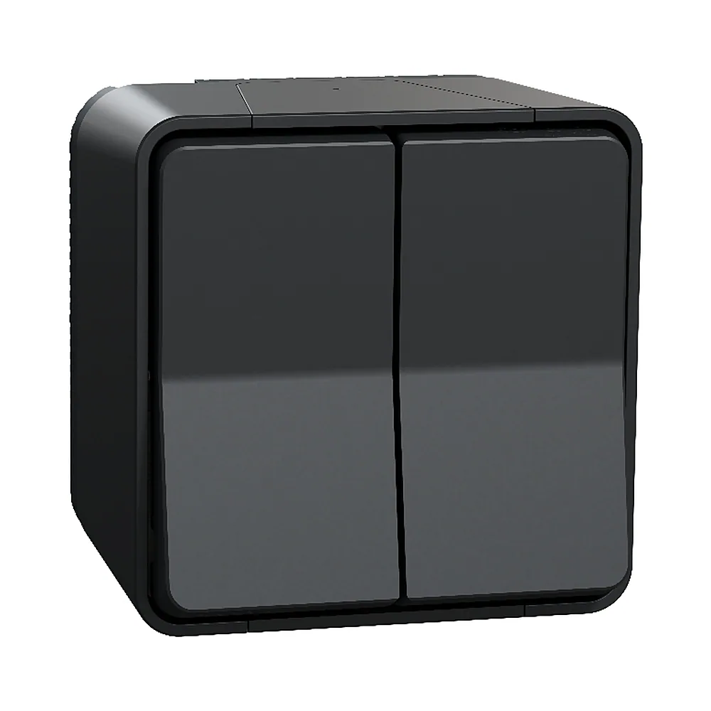 Перемикач 2-клавішний у зборі Mureva S сх.6+6 чорний IP55 Schneider Electric MUR35022