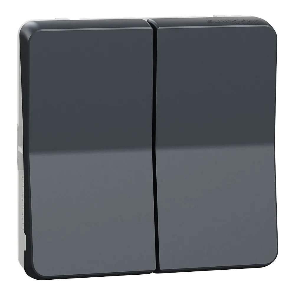 Перемикач Mureva Styl 2-клавішний схема 6+6 чорний IP55 Schneider Electric MUR35019