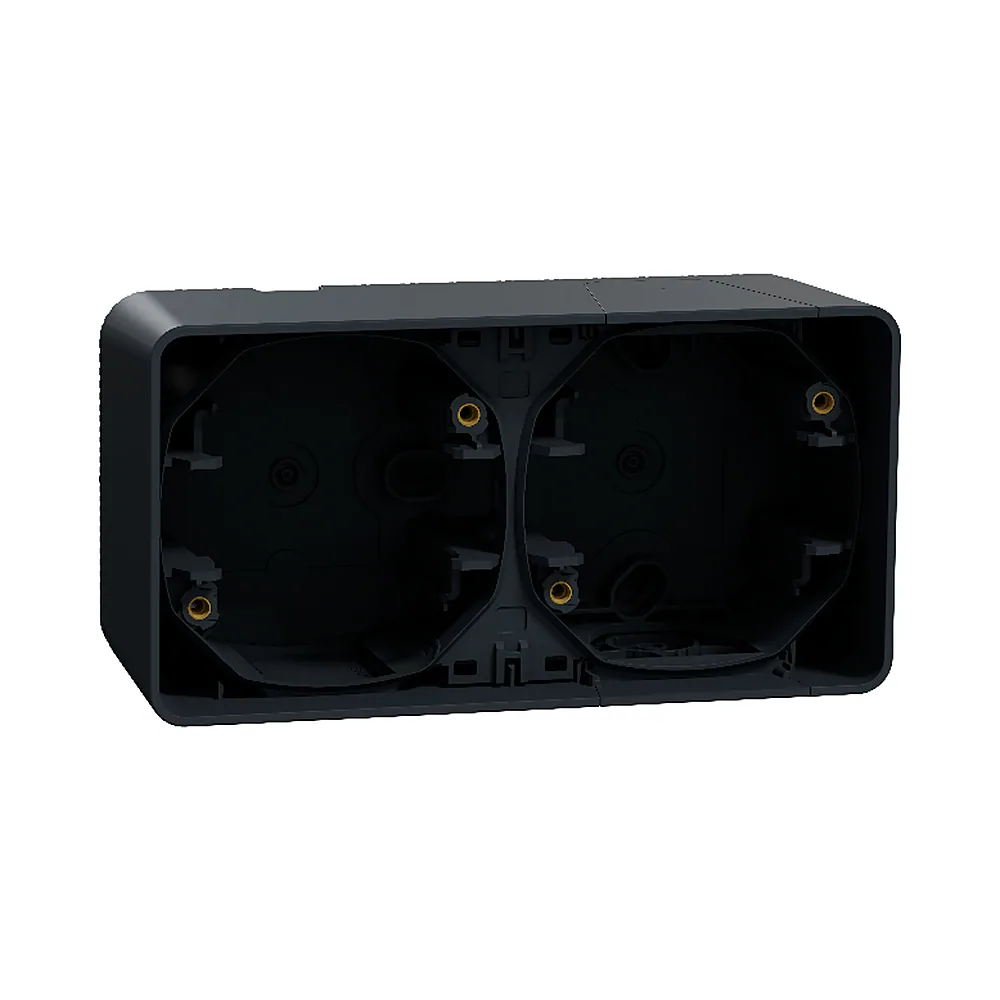 Бокс Schneider Electric Mureva Styl IP55 2-ний горизонтальний чорний MUR37914