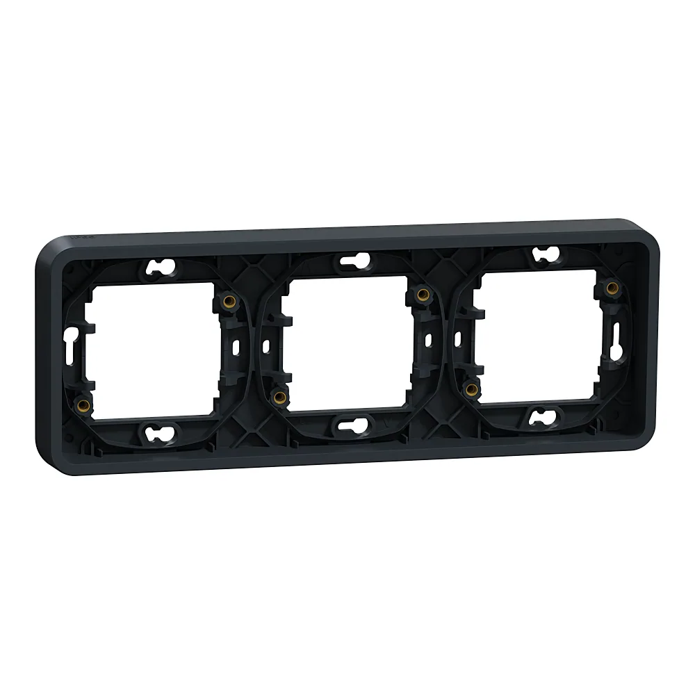 Рамка Mureva Styl 3-постова горизонтальна чорна IP55 Schneider Electric MUR34109