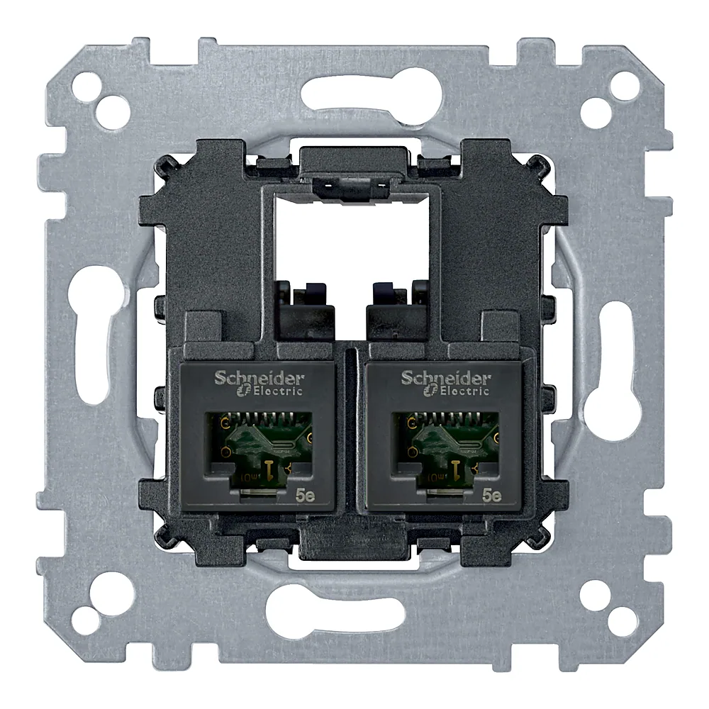 Комп'ютерна розетка 2xRJ45 UTP категорія 5E Schneider Electric MTN4575-0002