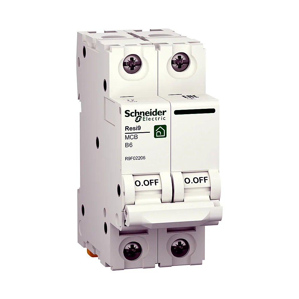 Автоматичний вимикач RESI9 6kA 2P 6A, хар-ка B, Schneider Electric
