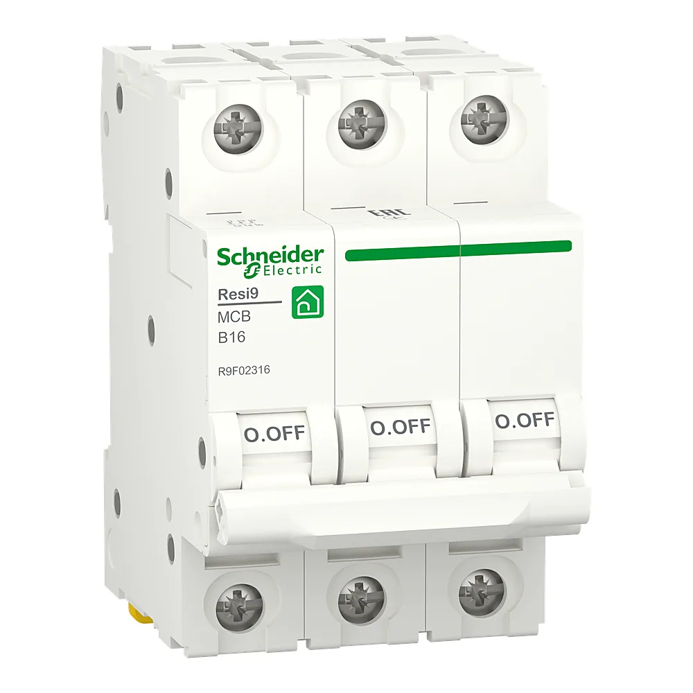 Автоматичний вимикач Resi9 3P B 16 А 6 кА Schneider Electric R9F02316