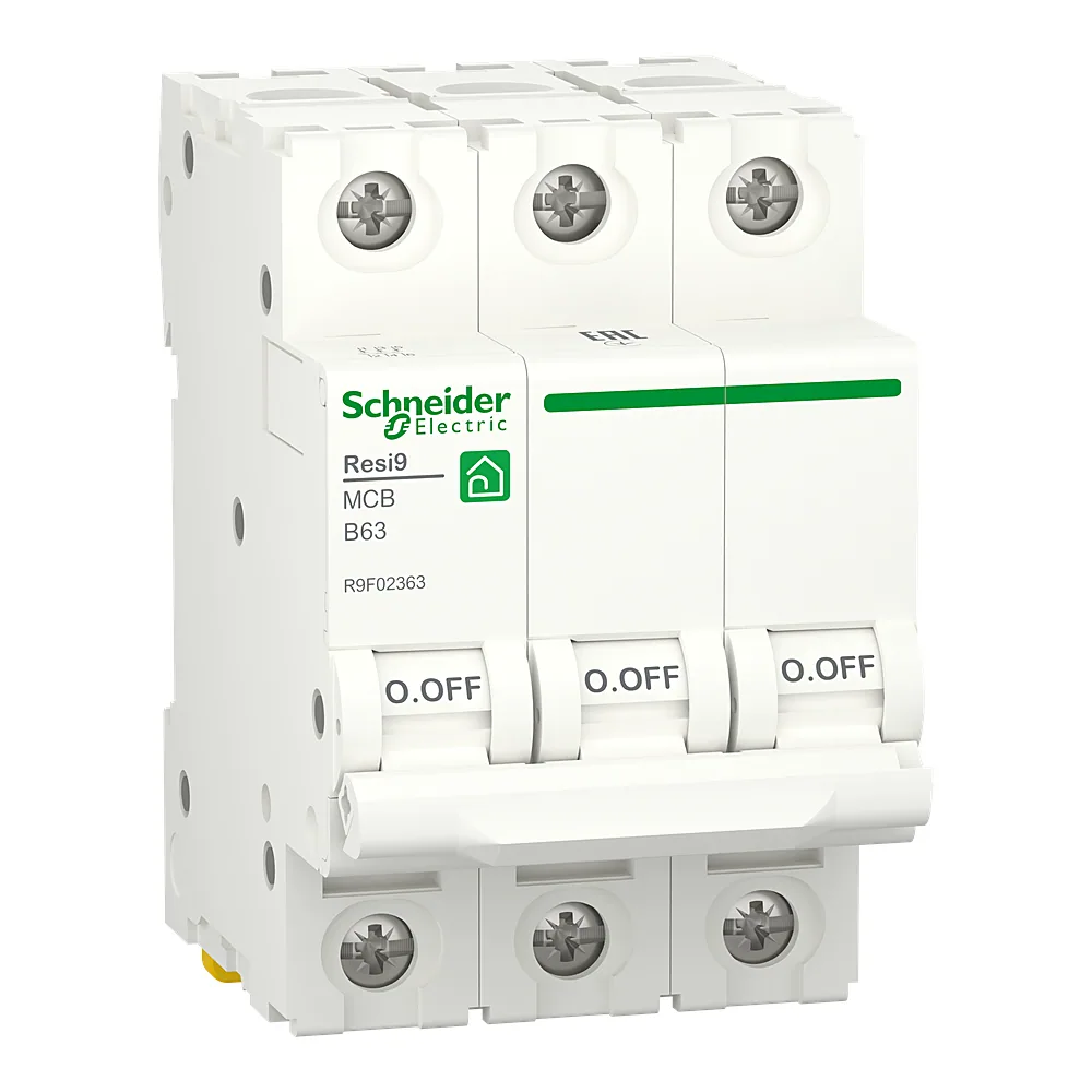 Автоматичний вимикач Resi9 3P B 63 А 6 кА Schneider Electric R9F02363