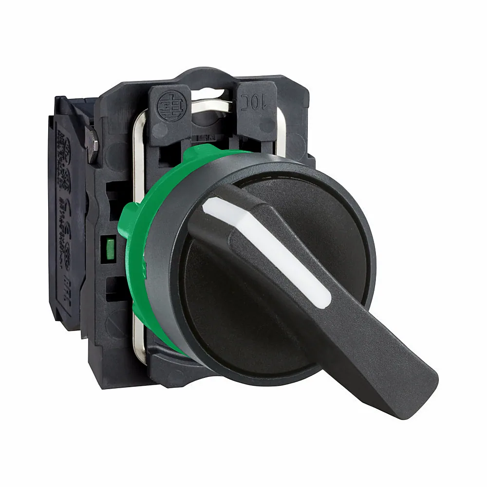 Перемикач 2 пол. з фікс., 1н.о., d=22мм, чорний, Schneider Electric