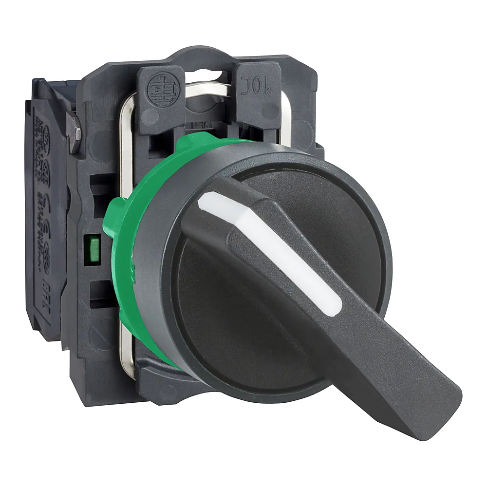 Перемикач керування 2P з фіксацією 1NO d=22 мм чорний Schneider Electric XB5AJ21