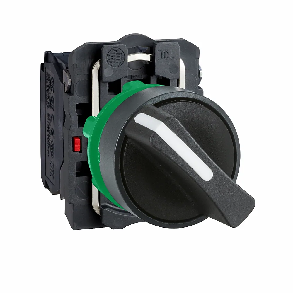 Перемикач 2 пол. з фікс., 1н.о.+1н.з., d=22мм, чорний, Schneider Electric