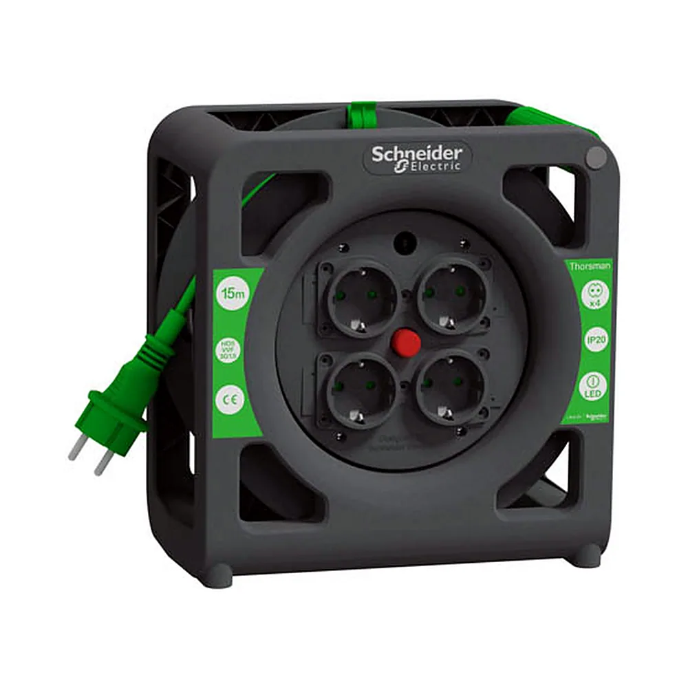 Подовжувач на котушці Schneider Electric 15 м 3x1,5 мм IP20 IMT33137