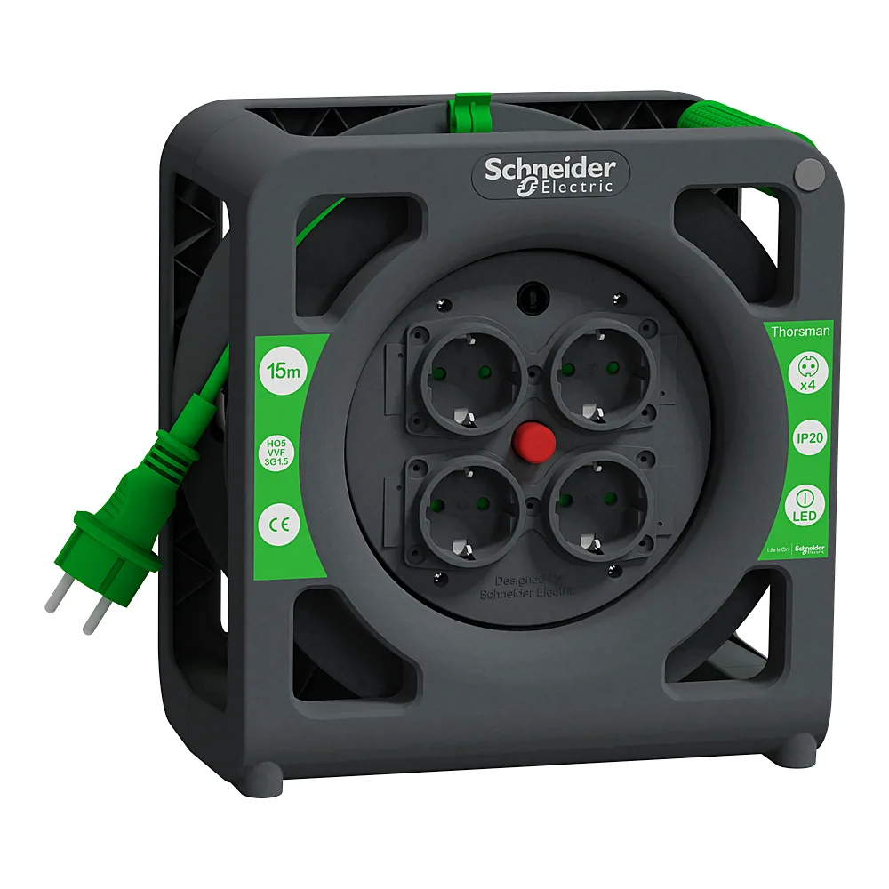 Подовжувач на котушці 15 м 3х1,5 мм IP20 Schneider Electric IMT33137
